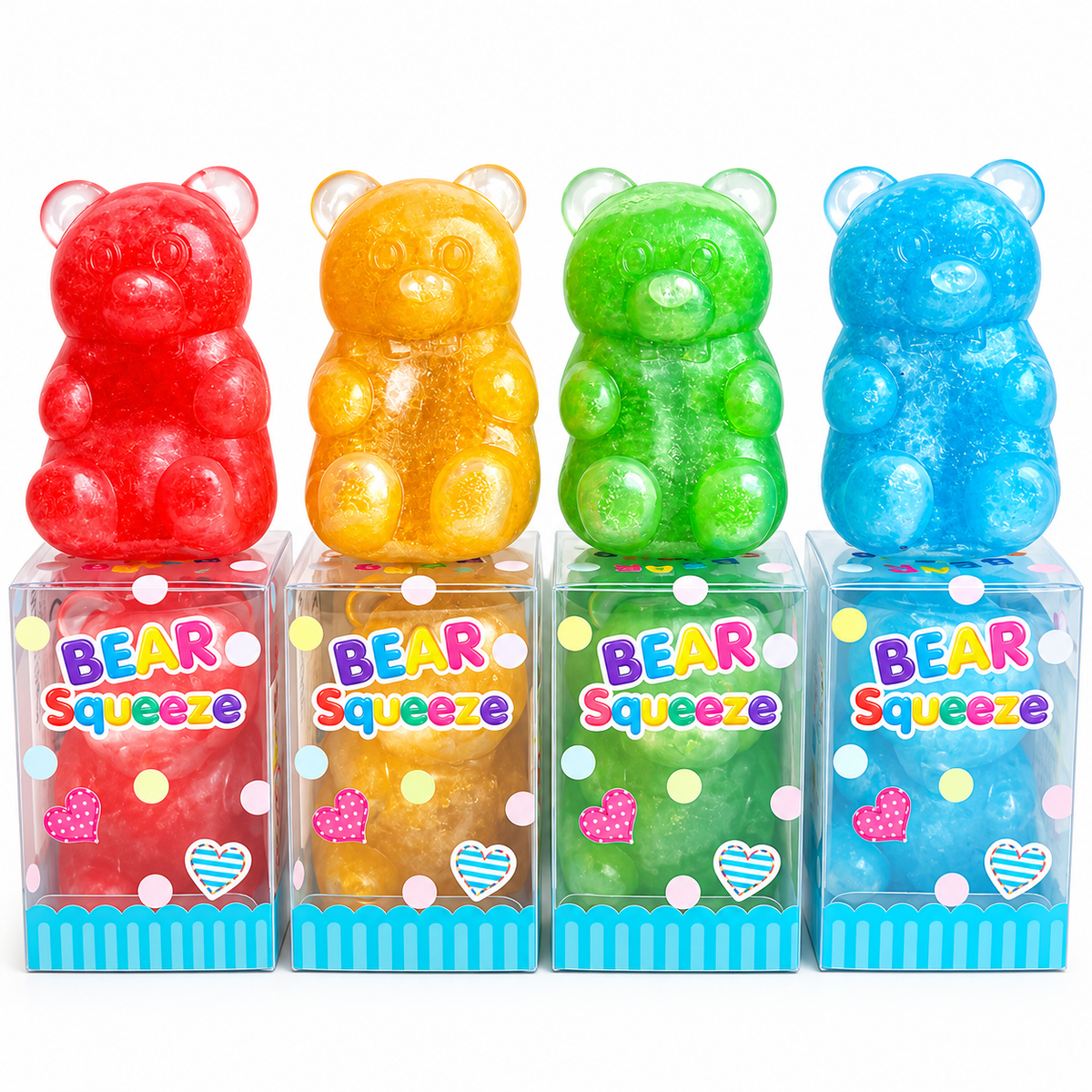 Slushy Squishy Gummy Bear - Fidget Squish Sensory Toy - 4 Colours