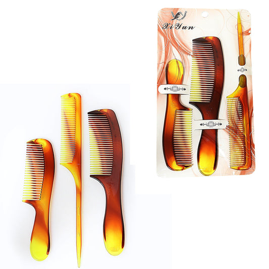 Pack Of 3 Plastic Standard Comb Set Haircare Assorted Sizes