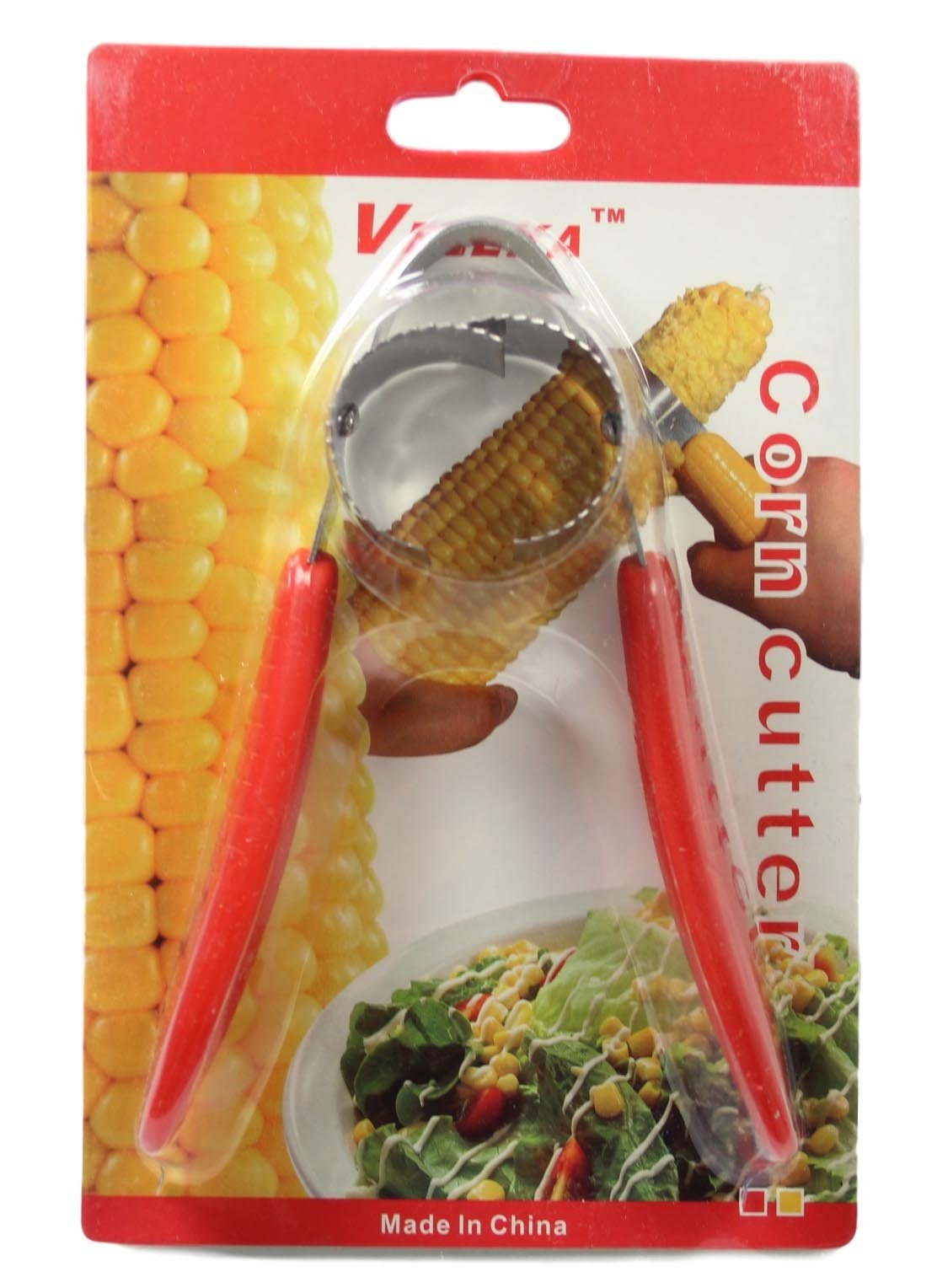 One Step Corn Peeler Thresher Tool Kitchen Cob Kerneler Cutter Stripper Red 5221