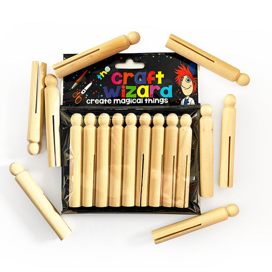 Deluxe Wooden Dolly Pegs x 9