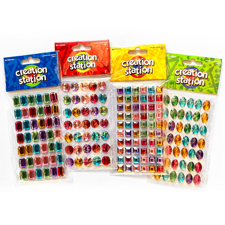 Large Gemstone Peel And Stick Mega Mix ( 4 Sheets )