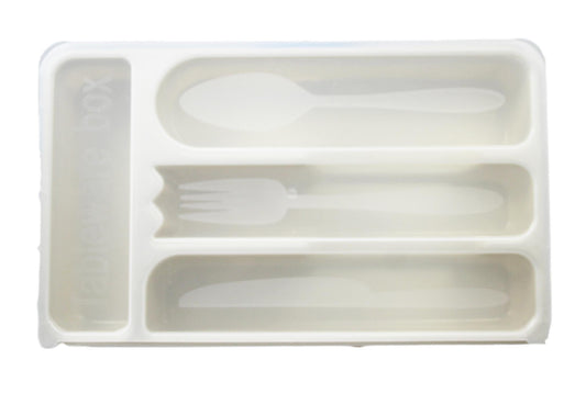 Plastic Cutlery Drawer Storage Organiser with Lid 30 x 18 cm Assorted Colours 5198