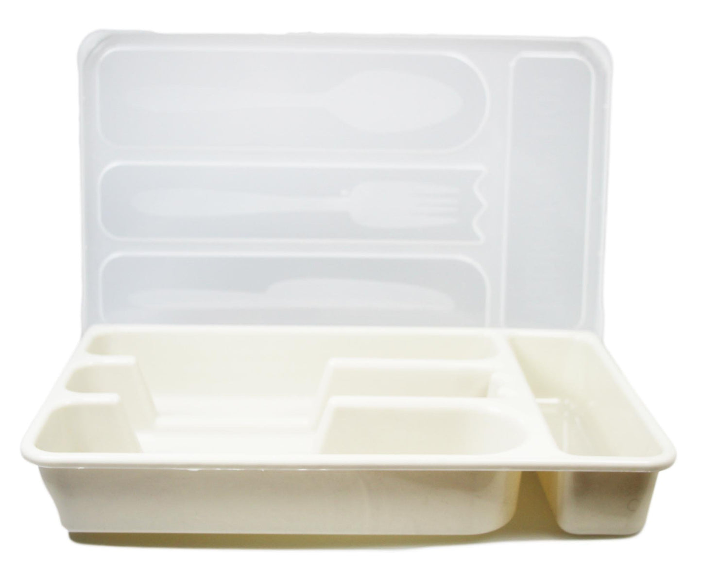 Plastic Cutlery Drawer Storage Organiser with Lid 30 x 18 cm Assorted Colours 5198