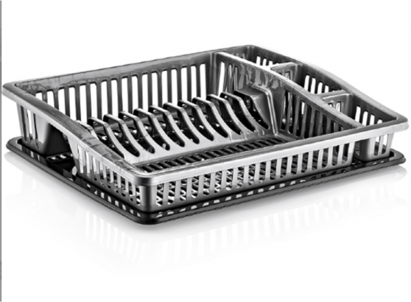 Large Plastic Dish Drainer with Drip Tray Assorted Colours D07105