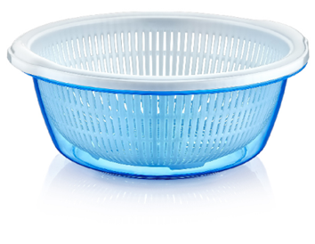 Plastic Strainer with Bowl 4.5L Assorted Colours D10211