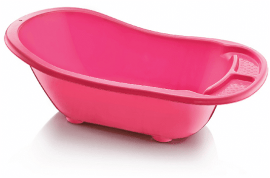 Plastic Baby Bath with Drain Assorted Colours D12004