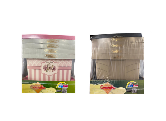 4 Tier Plastic Storage Drawer with Perforated Design 47 x 51 x 92cm Assorted Colours and Designs D152 / D213 / D153 / D151