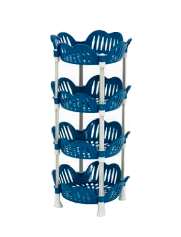 Papatya Round 4 Tier Plastic Kitchen Vegetable Fruit Storage Rack Assorted Colours D190