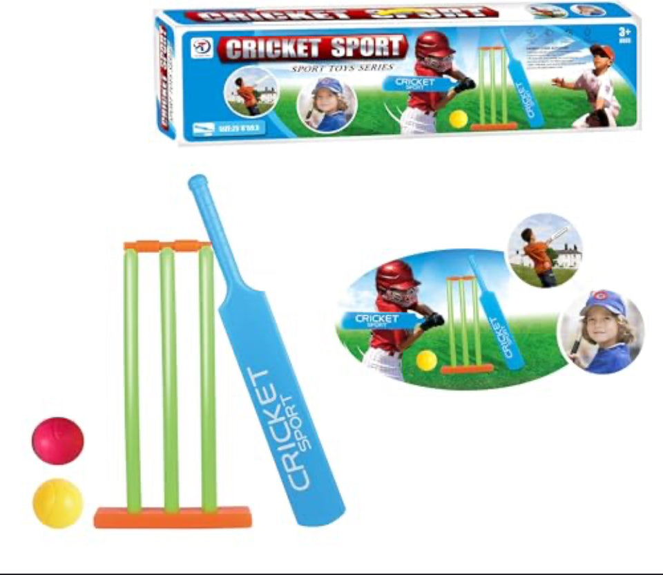 Cricket Gift Set Cricket Equipment Beach Wicket Stand with Plastic Bat & Accessories for Boys and Girls