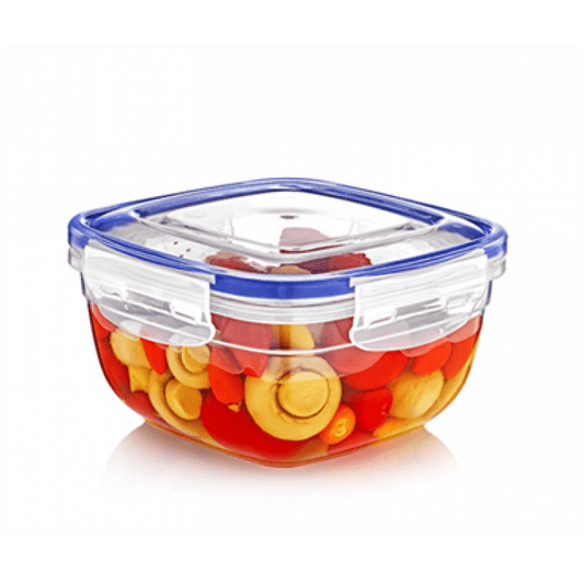 Square Clear Plastic Food Storage Container With Sealing Lid 900Ml