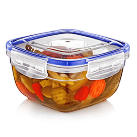 Square Clear Plastic Food Storage Container With Sealing Lid 1500Ml