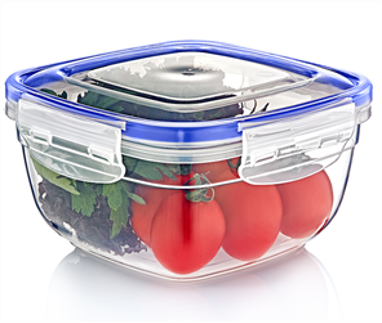 Square Clear Plastic Food Storage Container With Sealing Lid 3750Ml