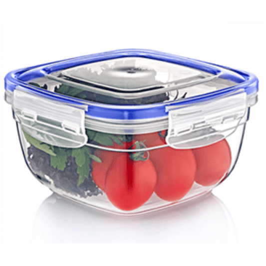 Square Clear Plastic Food Storage Container With Sealing Lid 2400Ml