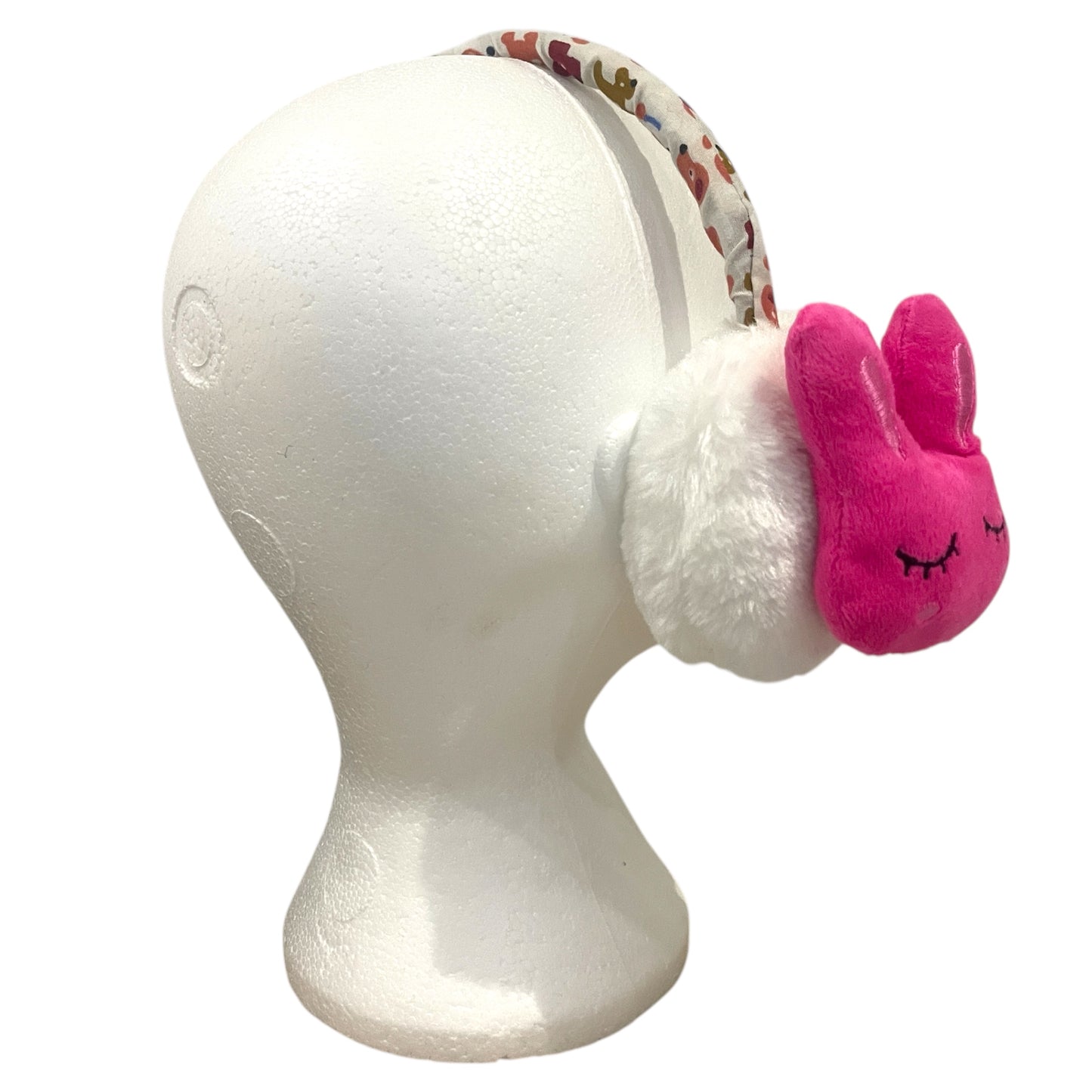 Kids Cute Fluffy Thermal EarMuffs Easter - Sleeping Pink Bunny
