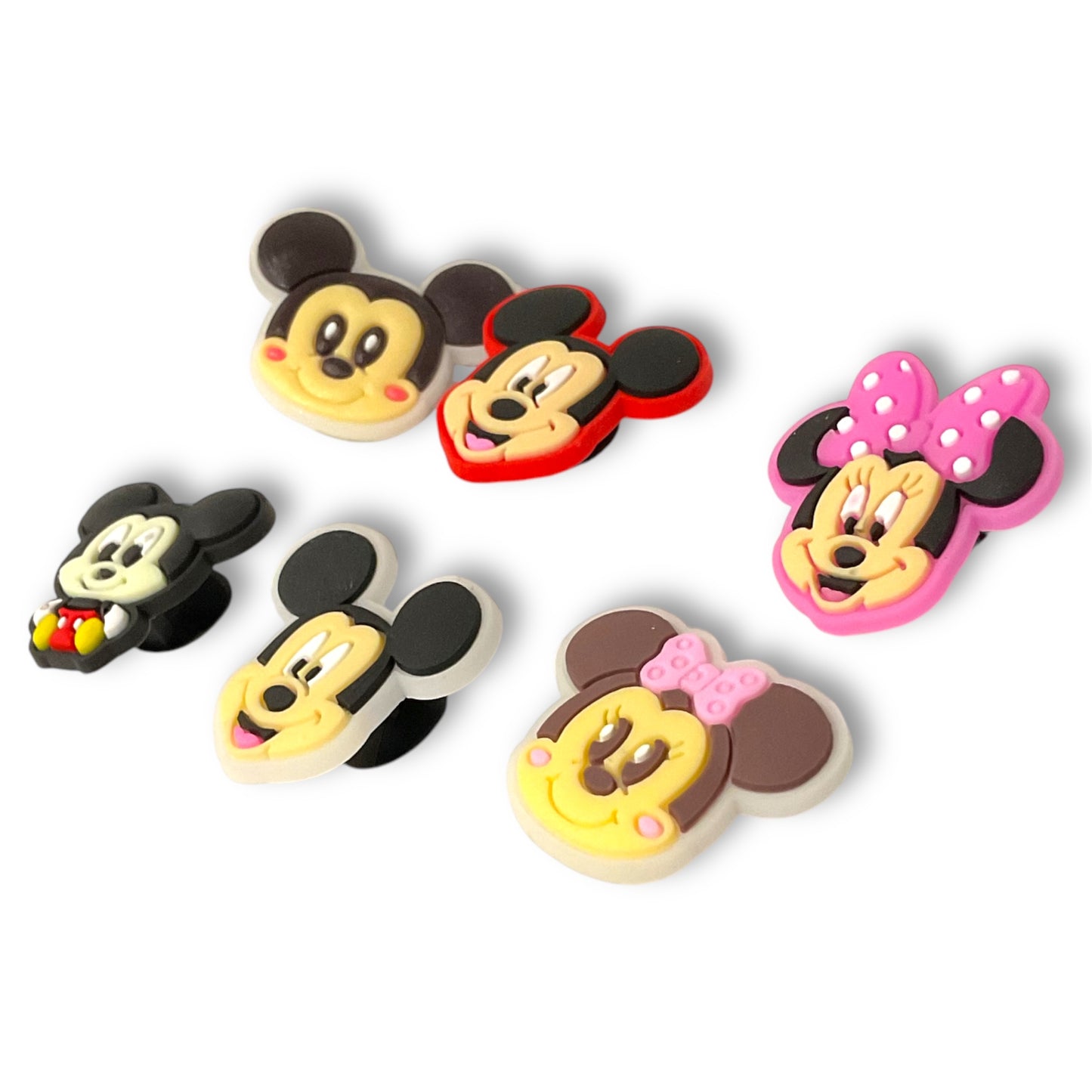 Mickey & Minnie Style Jibbitz Croc Style Shoe Charms - 6 Pack