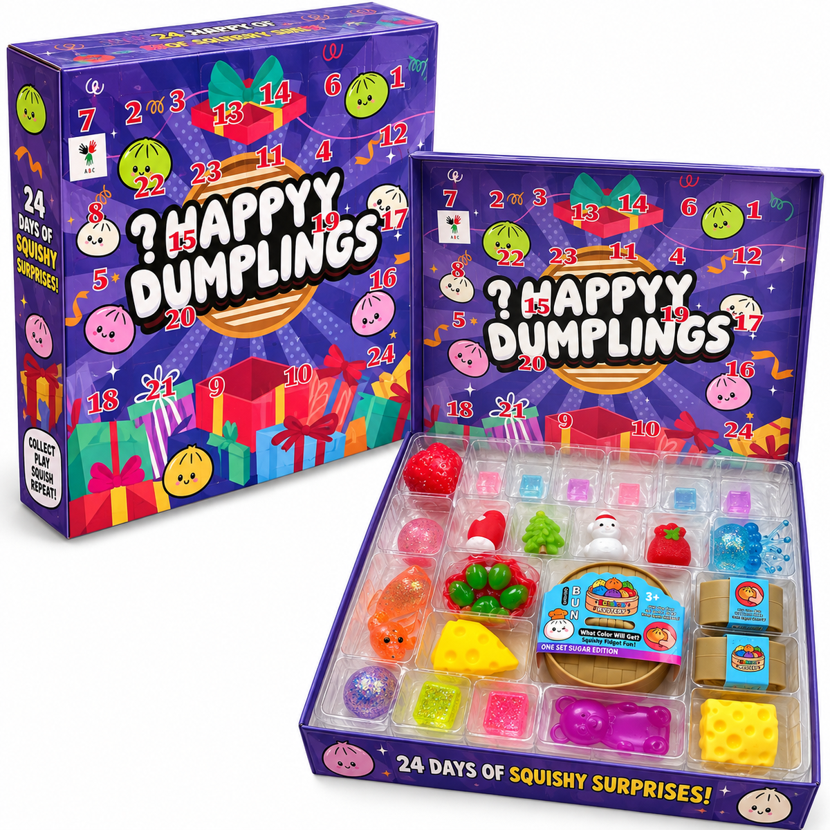 The Ultimate Super Squishy Advent Calendar - Purple Happy Dumplings Style