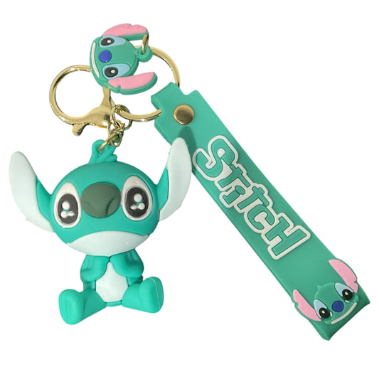Stitch Green Style 3D Silicone Keychain Keyring Pendant