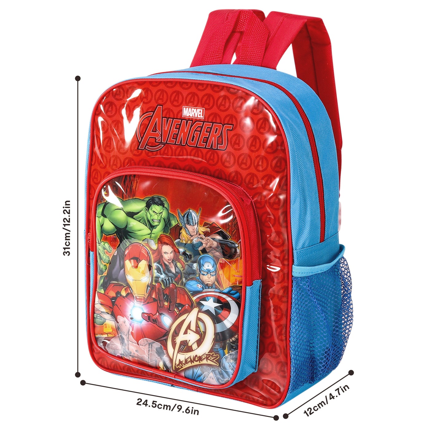 Avengers Style Backpack Kids Deluxe Rucksack with Zips & Adjustable Straps