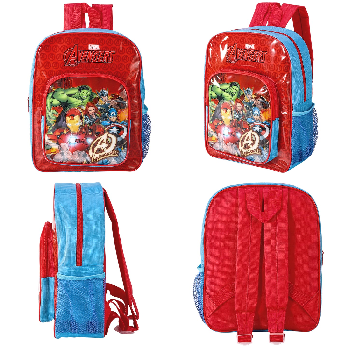 Avengers Style Backpack Kids Deluxe Rucksack with Zips & Adjustable Straps