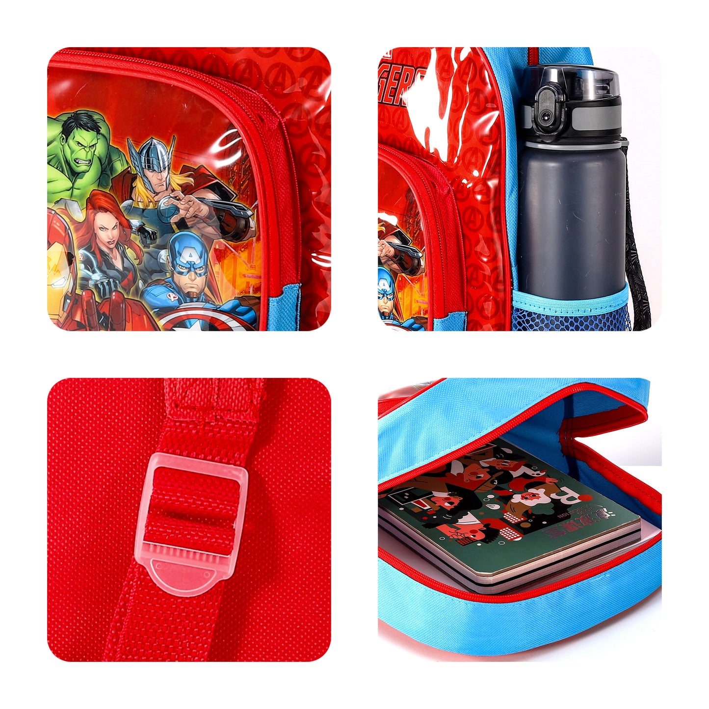 Avengers Style Backpack Kids Deluxe Rucksack with Zips & Adjustable Straps