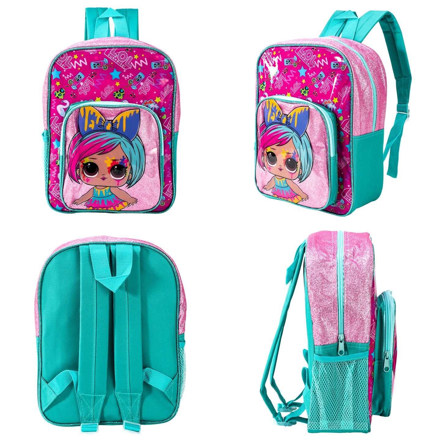 LOL Style Backpack Kids Deluxe Rucksack with Zips & Adjustable Straps