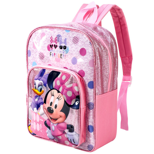 Minnie Best Friends Forever Style Backpack Kids Deluxe Rucksack with Zips & Adjustable Straps