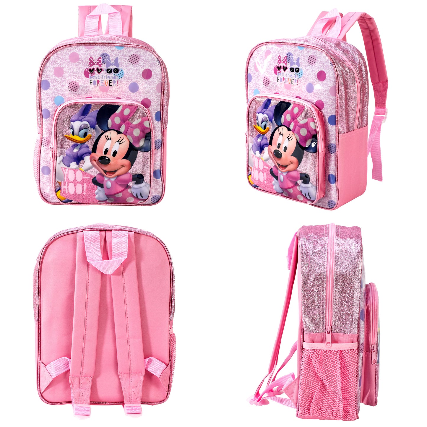 Minnie Best Friends Forever Style Backpack Kids Deluxe Rucksack with Zips & Adjustable Straps
