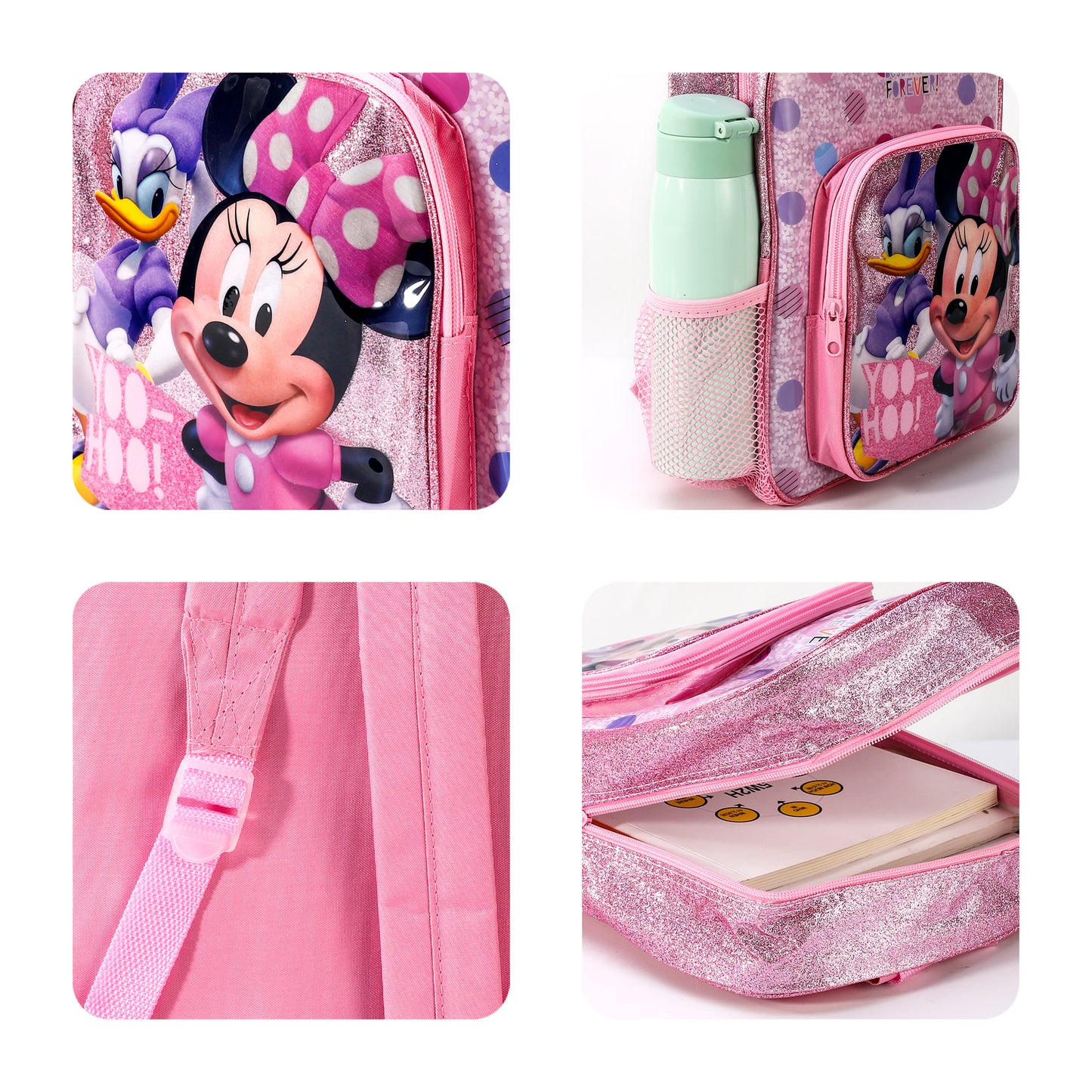 Minnie Best Friends Forever Style Backpack Kids Deluxe Rucksack with Zips & Adjustable Straps