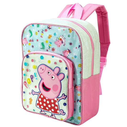 Peppa Pig Style Backpack Kids Deluxe Rucksack with Zips & Adjustable Straps