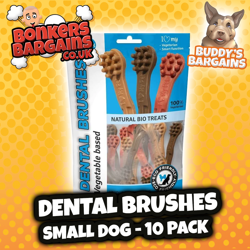 Pet Dog Treats Dental Toothbrush Small Dogs 10 Pack 74977 (Parcel Rate)