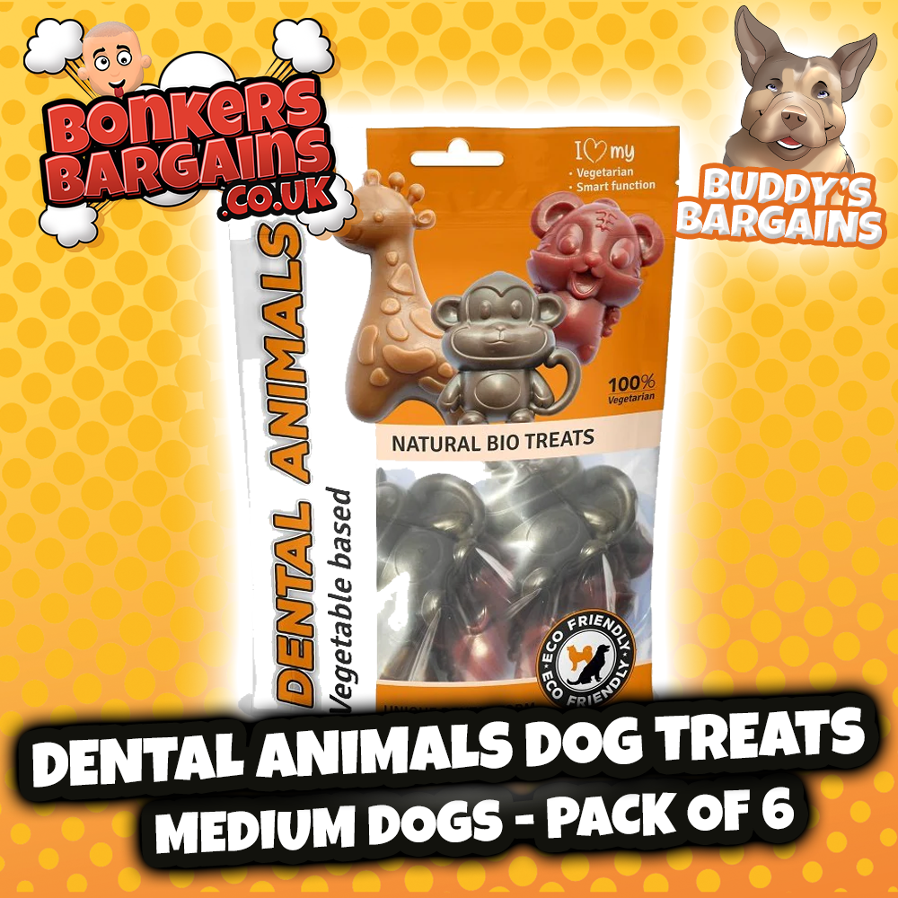 Pet Dog Animal Dental Treats Medium Dogs 6 Pack 75202 (Parcel Rate)