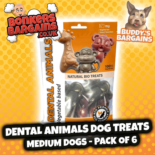 Pet Dog Animal Dental Treats Medium Dogs 6 Pack 75202 (Parcel Rate)