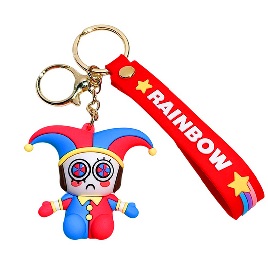 The Amazing Digital Circus 3D Silicone Keychain Keyring Pendant - Pomni