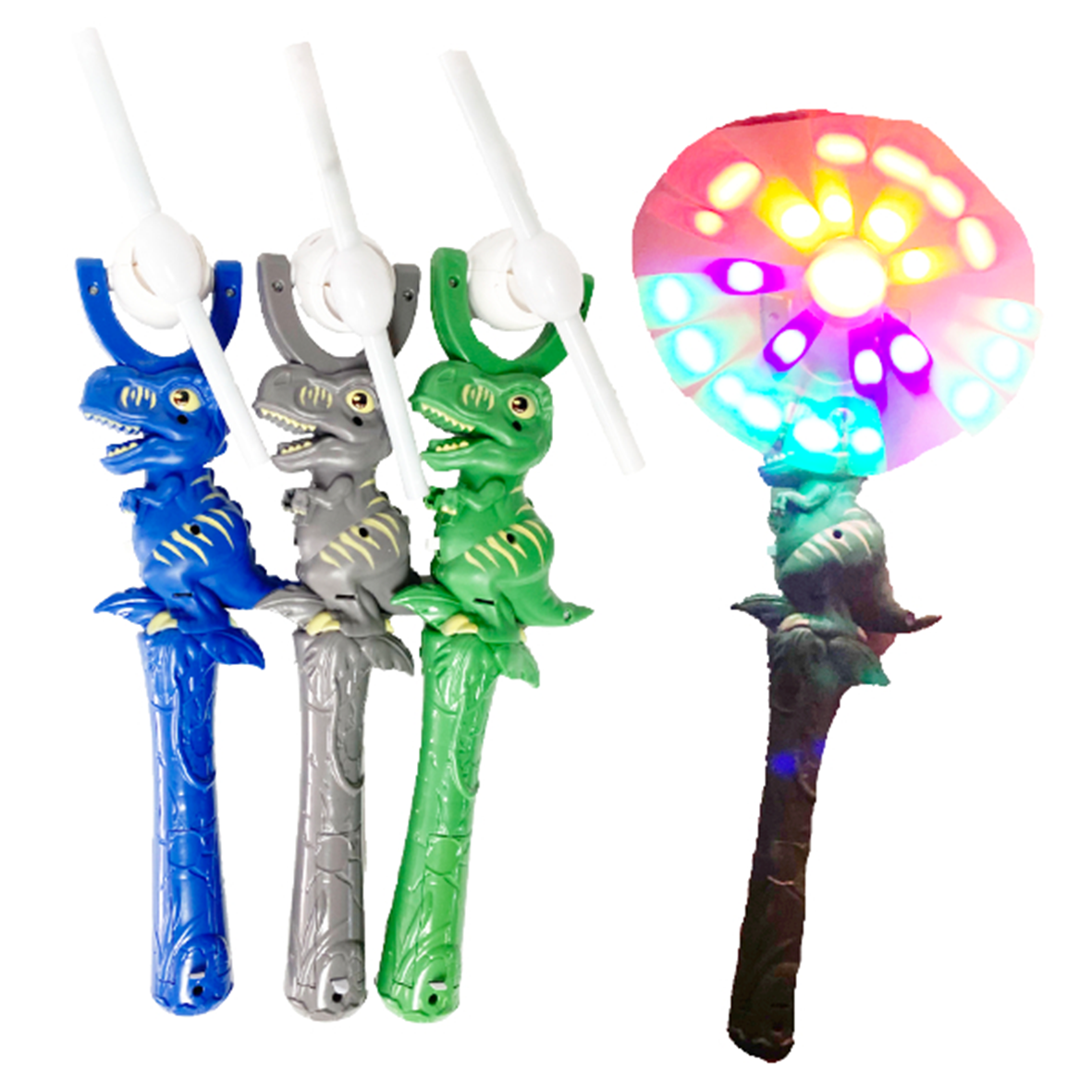 Light Up & Sound Dinosaur Spinning Flashing Wand Toy