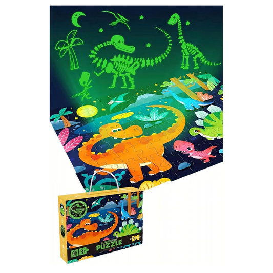Luminous Dinosaur Puzzle Glow in The Dark - 96 Pieces