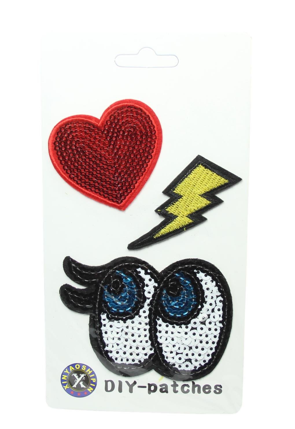 Embroidered / Sequinned Iron on Clothes Patches Set  Assorted Designs 5433