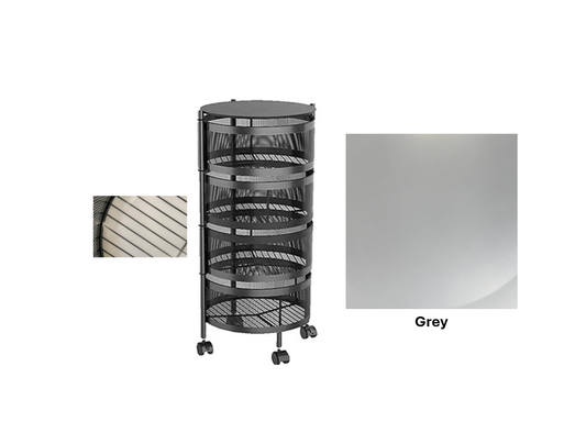 Metal Mesh 4 Tier Multi Purpose Organiser with Wheels 31 x 30.5 x 72.5 cm  Grey DL1002