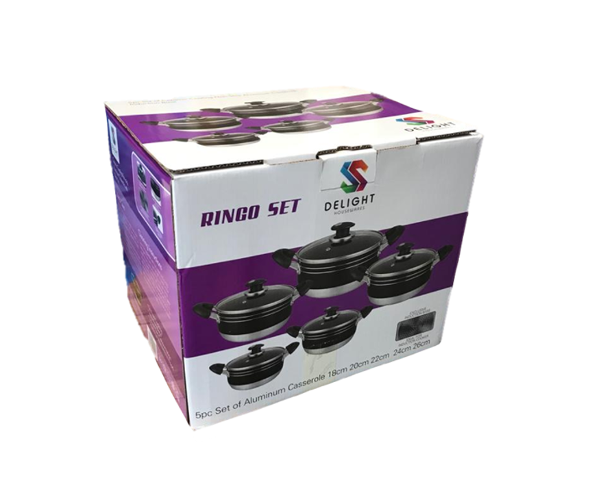 Aluminium Casserole Pan Set of 5 18 - 26 cm DL9026