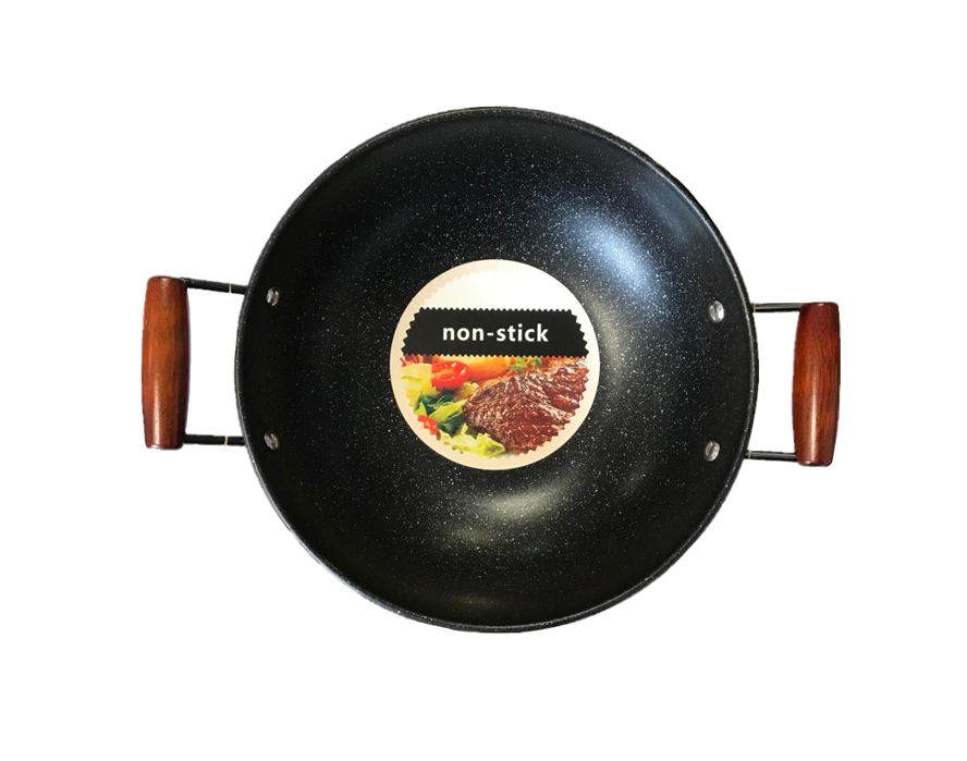 Double Handled Non Stick Wok 30cm Speckled Back DL9110