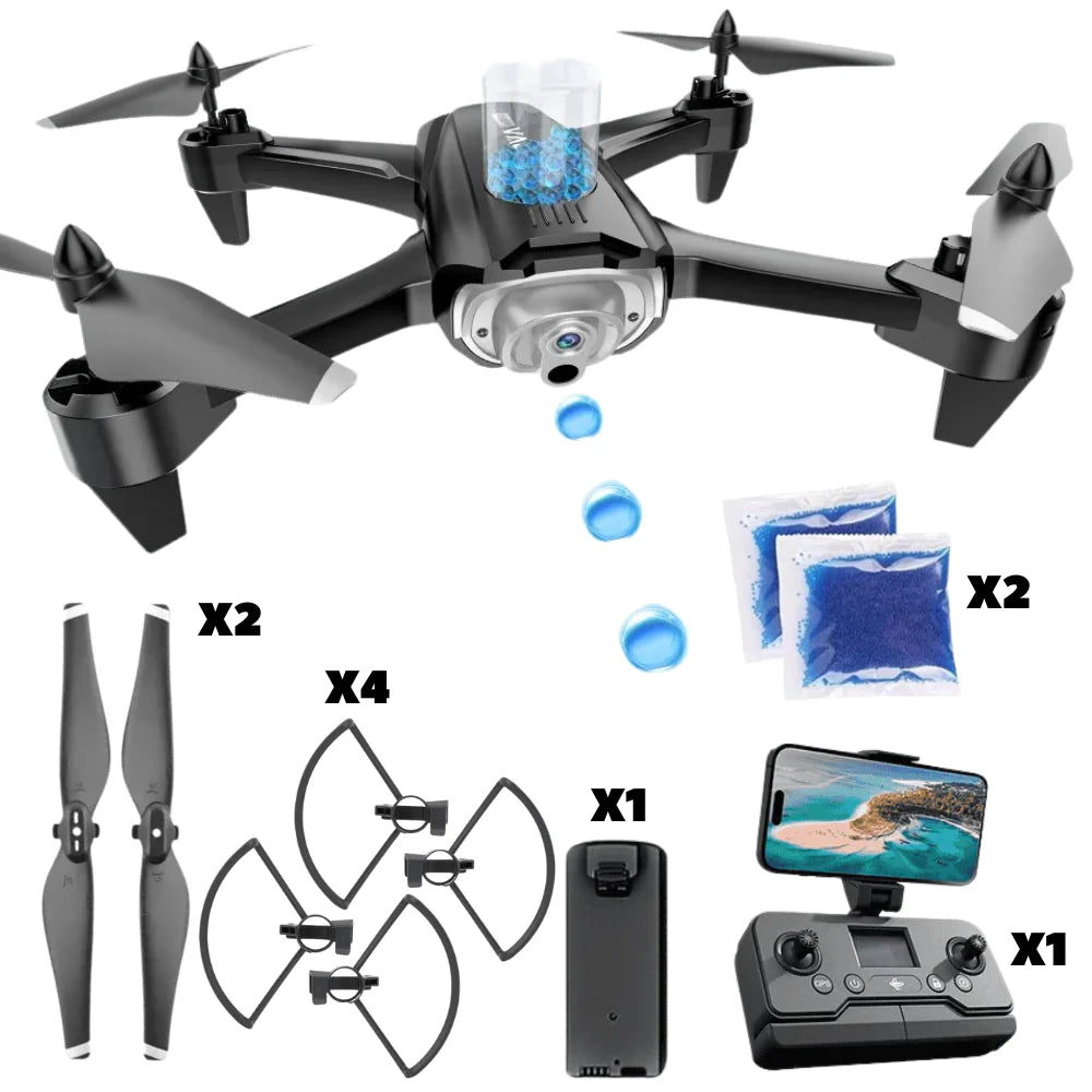 4 Axis Drone with Gel Blaster Launcher & HD Camera