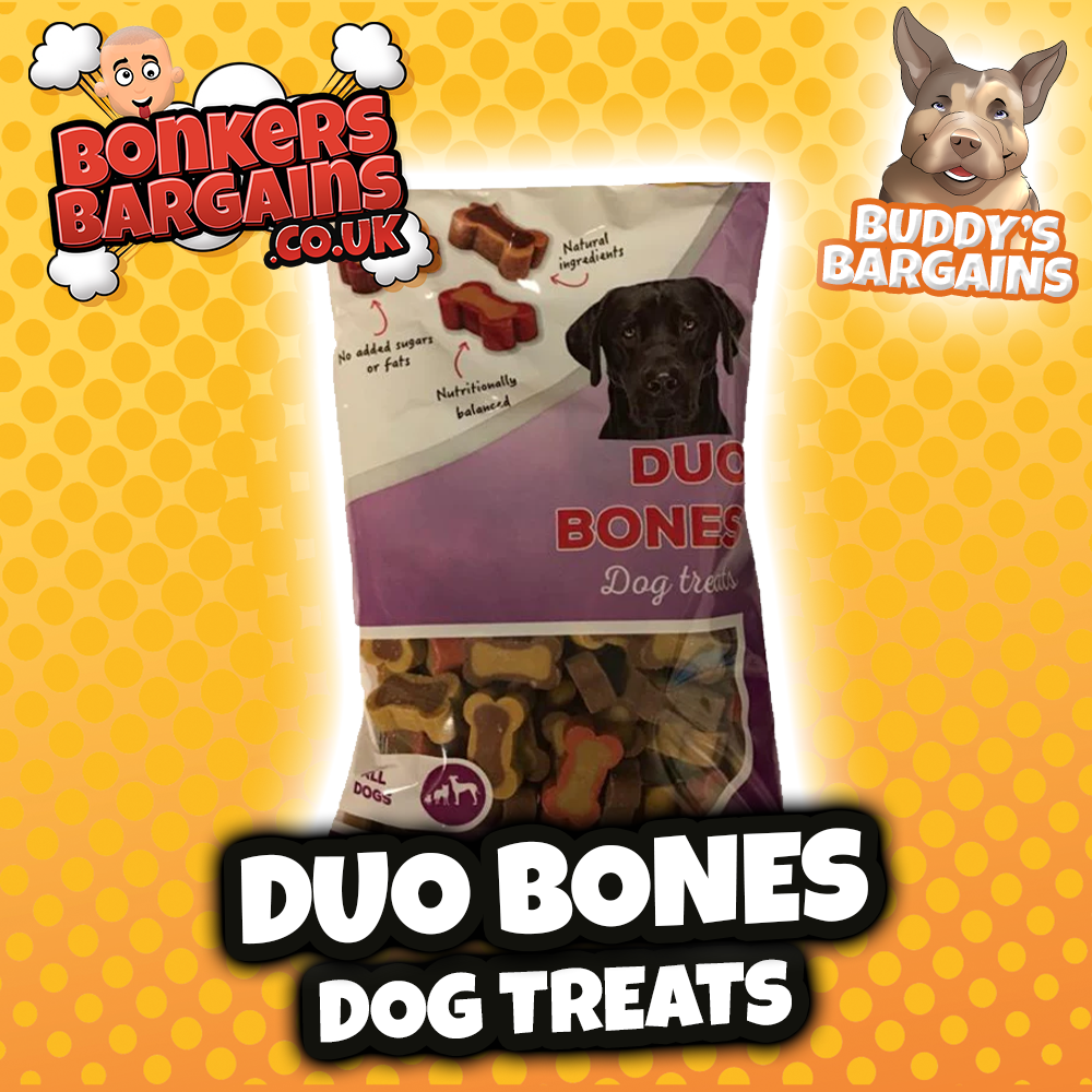 Pet Dog Duo Bone Treats 250g Flow Pack 76414 (Parcel Rate)