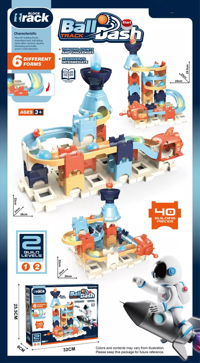 Ball Dash Spaceman Theme Playset Track 40 Piece
