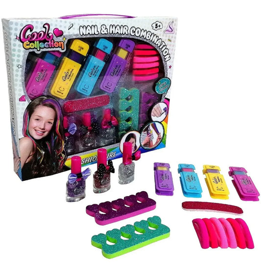 Girls Nail & Hair Combination Beauty Set Kit
