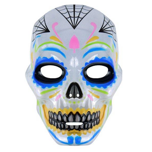 Day Of The Dead Face Mask Ideal Accessory Halloween Costume Plastic