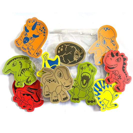 Dinosaurs Jumbo Chunky Foam Stickers In Zipper Bag
