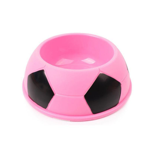 Plastic Dog Food Bowl Football Design Assorted Colours 4200