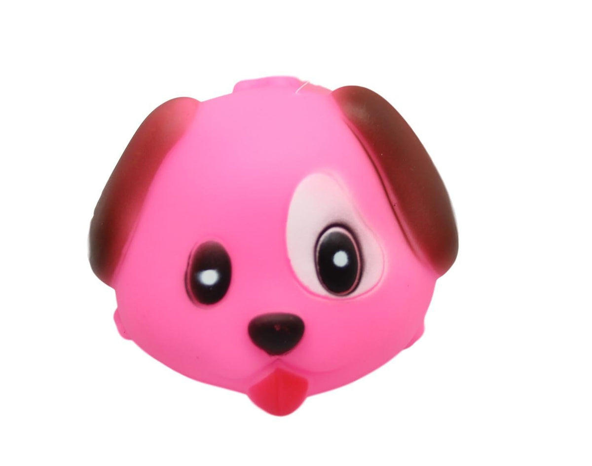 Pet Dog Toy Squeaky Dog Head Ball Assorted Colours