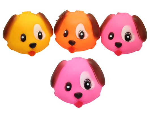 Pet Dog Toy Squeaky Dog Head Ball Assorted Colours