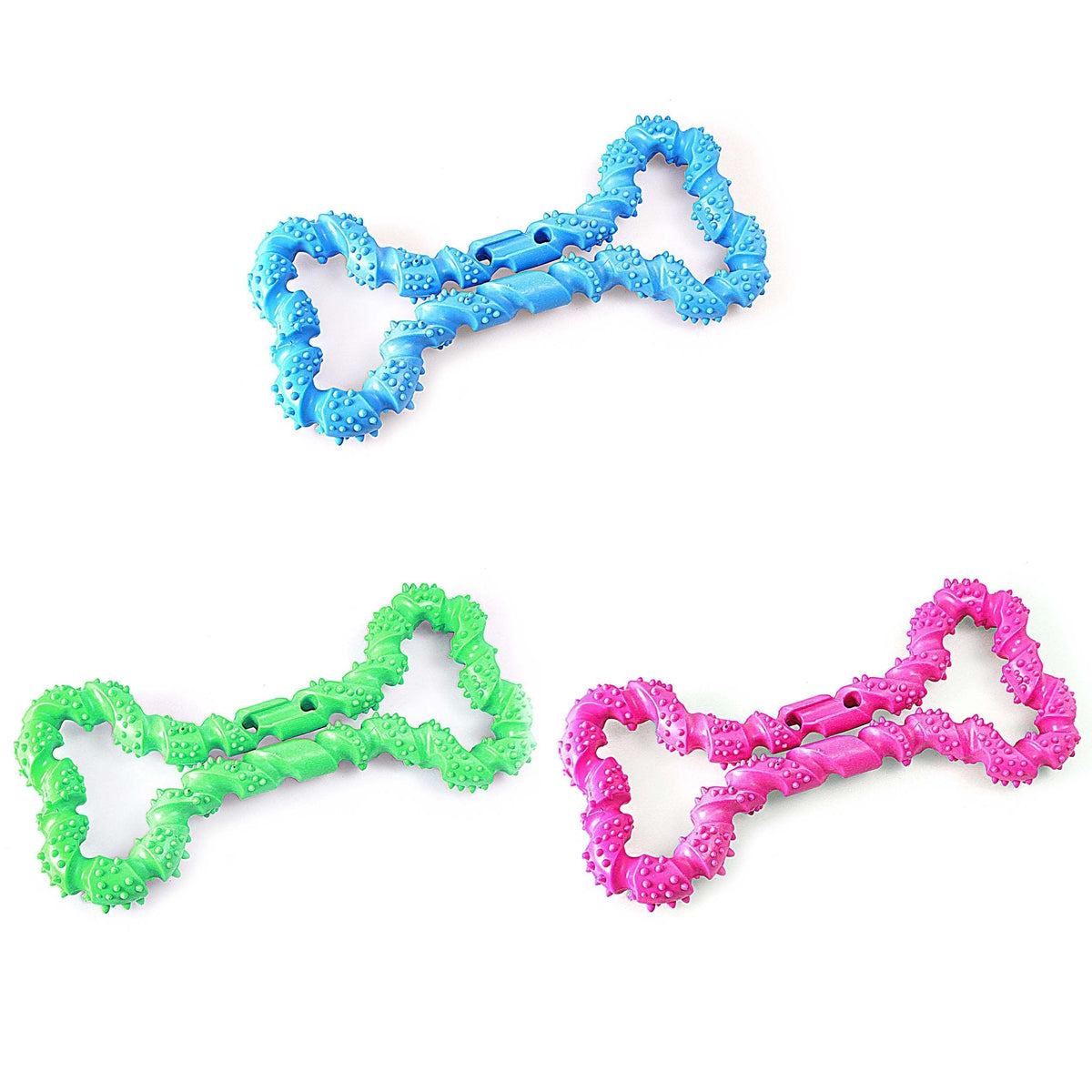 Pet Dog Toy Silicone Bone Assorted Colours