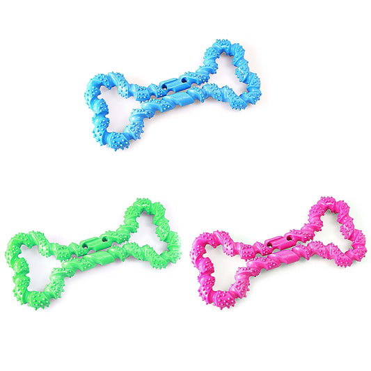Pet Dog Toy Silicone Bone Assorted Colours